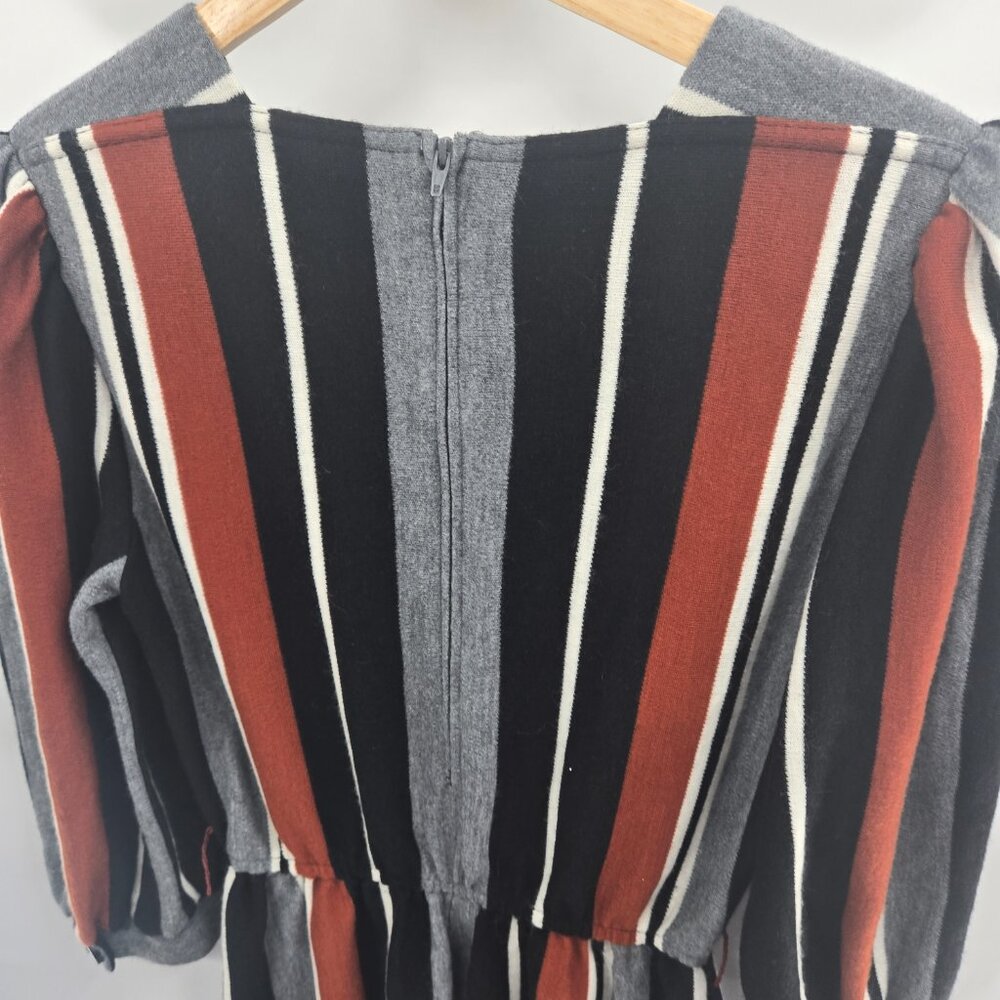 Vintage Leslie Fay X I. Magnin 80s Striped Sweater Dress Estimated Size Medium - Picture 11 of 15